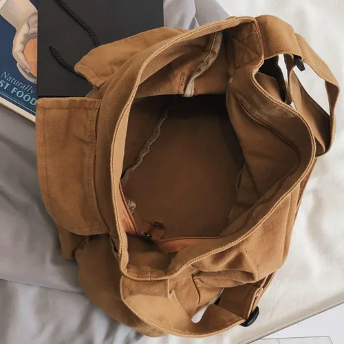 Vista 5 de Leaper Bolso de mano vintage Bolso de lona para mujer, bolso de hombro único