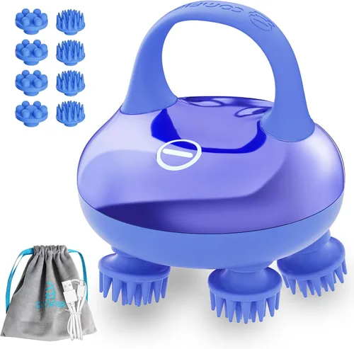 Vista 12 de Comfier - Masajeador eléctrico para cuero cabelludo, impermeable, con múltiples modos de vibración, masajeador de cabeza portátil y manual