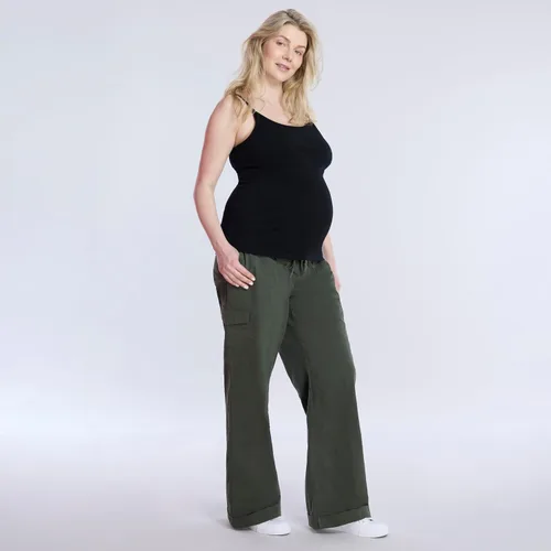 Vista 4 de Motherhood Maternity Camiseta sin mangas de lactancia con clip para mujer con correas ajustables y brasier integrado para lactancia materna