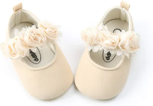 Vista 4 de ENERCAKE Zapatos de bebé para niña suela suave floral recién nacido Mary Jane zapatos planos para bautizo zapatos