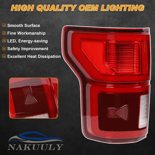 Vista 5 de Luz Trasera LED con Punto Ciego Compatible con Ford F150 2018 2019 2020 Lado Izquierdo del Conductor Luz Trasera Lámpara de Freno Trasero Ensamblaje