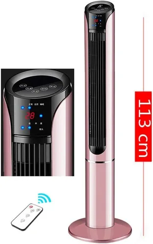 Vista 6 de Tower Fan Leafless Remote Control Timing Floor Vibration Tower Fan Remote Control Design Suitable for Bedroom Living Room Study Rose Gold