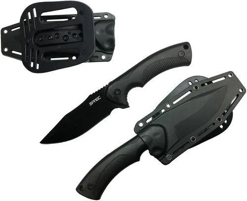 Vista 3 de Cuchillo táctico de espiga completa de 9 pulgadas con funda de plástico ABS