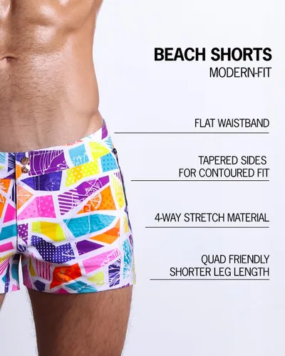 Vista 55 de Bang Men's Swimwear - Beach Shorts - Stretchy Quick-Dry All-Use Premium Swimsuit Trunk Square Cut