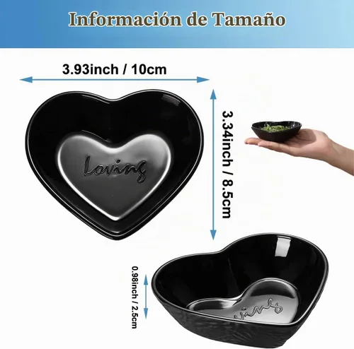 Vista 2 de HOMQUEN Cuencos para inmersión, plato de salsa de soja de 3 onzas, juego de 6 cuencos pequeños de plástico Pturdy, mini platos de aperitivo con Negro