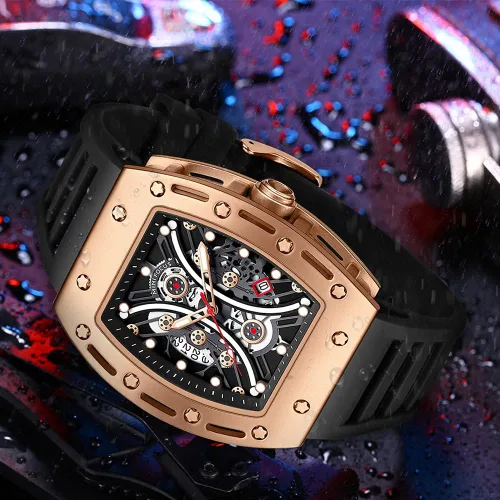 Vista 3 de MF MINI FOCUS Watch Wristwatch Fashion Hollow Big Dial Luminous Waterproof Sport Analog Quartz Business Mens Watches Silicon Strap Dress Watch