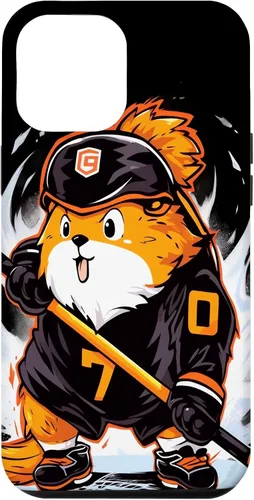 Vista 6 de iPhone 15 Guinea Pig Ice Hockey Player Hockey Stick Goalkeeper Case