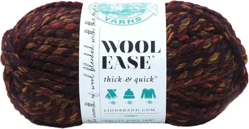 Vista 34 de Lion Brand Yarn - Ovillo de lana Wool-Ease Thick & Quick color fuerza aérea Super Bulky Wool Acrylic Blend Fiber for Soft Hats, Sweaters, Chunky