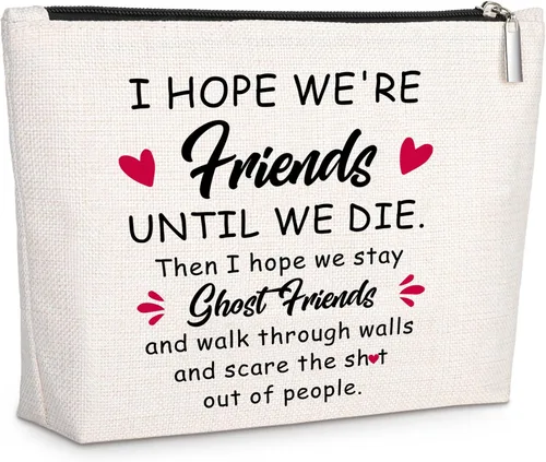 Vista 8 de GevGuxLuo A girl loves Makeup Bag, Beige, Contiene mi cara