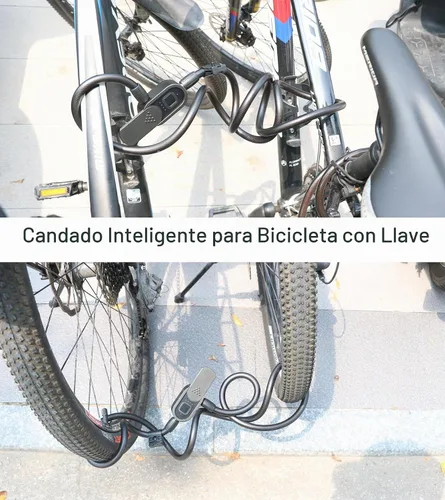 Vista 8 de eLinkSmart - Cerradura de bicicleta de huellas dactilares, bloqueo de cable
