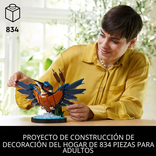 Vista 2 de LEGO Icons Modelo de Ave Martín Pescador, Set Creativo para Adultos para Construir y Exhibir, Proyecto Relajante para Amantes y Entusiastas