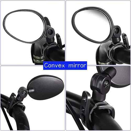 Vista 6 de Espejo universal de bicicleta Espejo retrovisor para manillar Espejo retrovisor rotación de 360 ° Espejo de barra de mango ajustable para bicicleta