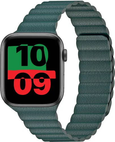 Vista 8 de Compatible con Apple Watch Band 1.732 pulgadas, 1.654 pulgadas, 1.575 pulgadas, 1.496 pulgadas. Correa de piel ajustable mejorada con sistema