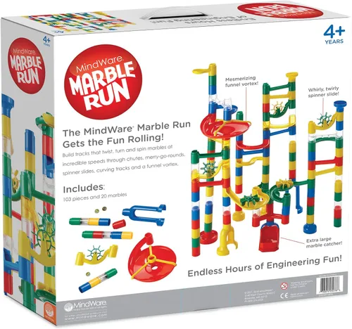 Vista 8 de MindWare Marble Run: juego de 123 piezas (103 piezas duraderas y 20 canicas) Juego de construcción STEM para niños