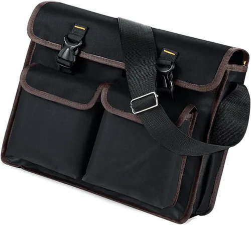 Vista 4 de Bolsa de herramientas para electricista, gran capacidad, gruesa, tela Oxford, duradera, bolsa de mensajero profesional para reparación, instalación