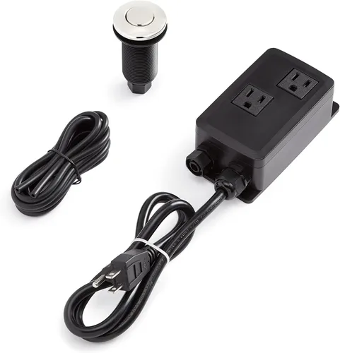 Vista 12 de Interruptor de aire de doble salida para fregadero, negro mate Mate negro