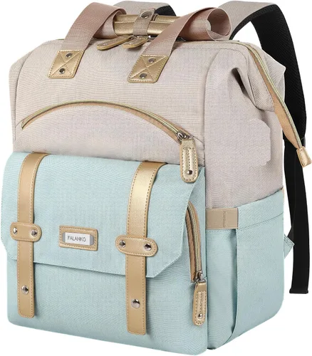 Vista 11 de Mochila para portátil para mujer, para trabajo de doctoras, profesoras, enfermeras, de 15.6 pulgadas, mochila universitaria de apertura amplia