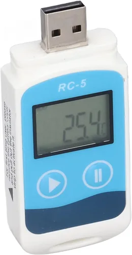 Vista 2 de Fydun Registrador de datos de temperatura USB IP67 32000 lecturas registrador de datos de temperatura para cadena de frío para el hogar, estudio