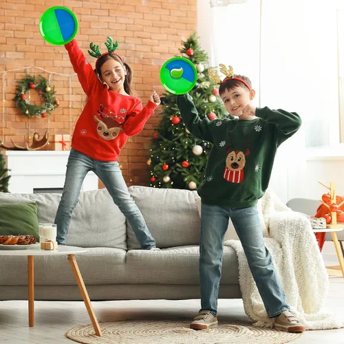 Vista 6 de Juego de Pelota de Lanzar y Atrapar y Pelota de Paleta, Juegos al Aire Libre para Juguetes de Niños, Juegos Familiares de Navidad, Juego de Playa