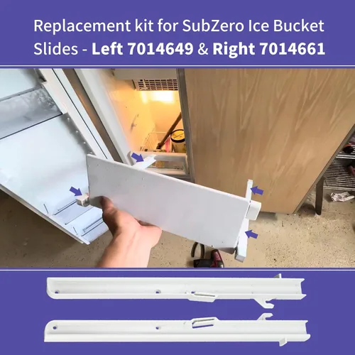 Vista 2 de Kit de repuesto para diapositivas de cubo de hielo Subzero - Izquierda 7014649, derecha 7014661
