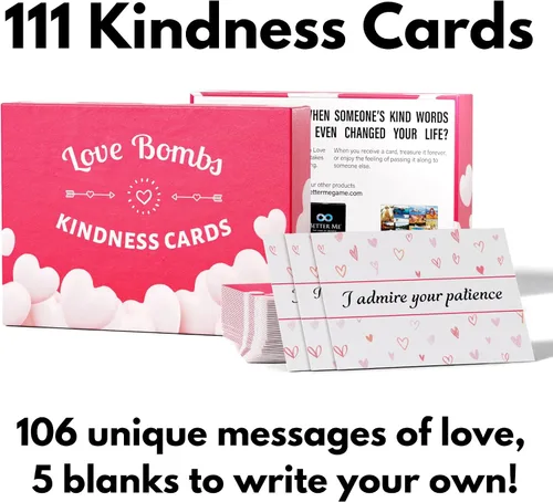 Vista 2 de Better Me Love Bombs - Tarjetas de bondad – 111 tarjetas de agradecimiento y agradecimiento, notas de amor para él y ella, regalos simplemente