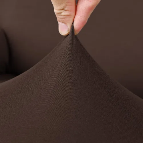 Vista 4 de vctops Fundas para sofá reclinable de 3 cuerpos, elásticas, de punto, suaves, lisas, antideslizantes, para sofá, protector de muebles con parte Café