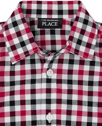 Vista 2 de The Children's Place Conjunto de 2 piezas con botones y pantalones cortos de manga corta para bebés niños y bebés, paquete de 2