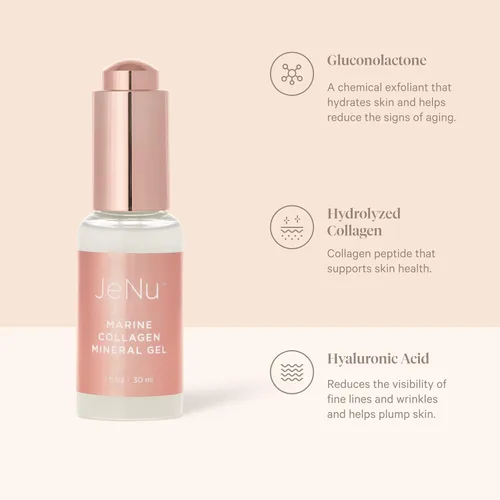 Vista 2 de Trophy Skin JeNu Marine Collagen Mineral Gel - Suero de gel para el cuidado de la piel con colágeno hidrolizado y ácido hialurónico, cuidado
