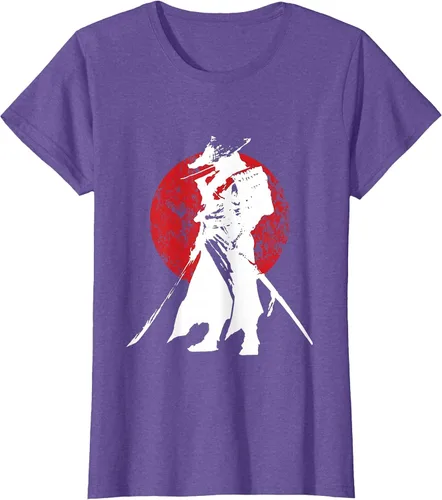 Vista 6 de Vintage Japanese Samurai Retro Bushido Warrior Japan Sword T-Shirt Asphalt Grey