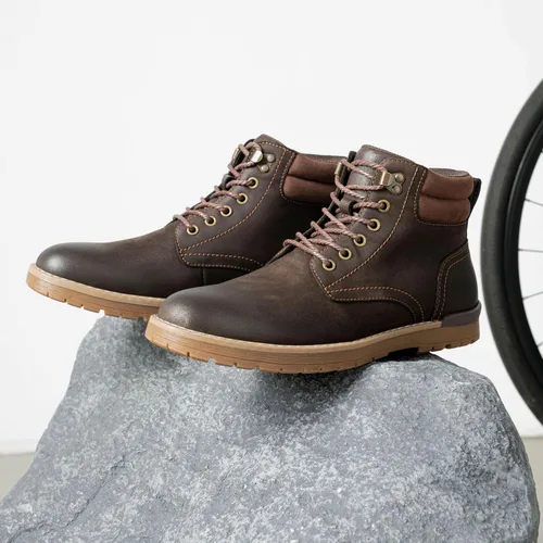 Vista 21 de Vostey - Botas tobilleras con cordones (Chukka), de senderismo, impermeables y estilo informal para hombre