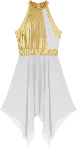 Vista 4 de YOOJOO Vestido de baile litúrgico sin mangas con dobladillo irregular para mujer