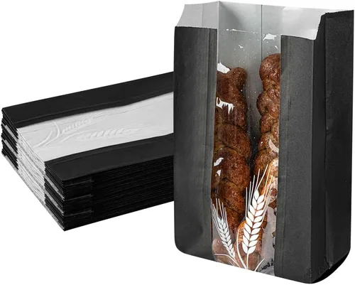 Vista 19 de Restaurantware Bag Tek - Bolsas de papel para pan de 4.5 x 2.5 x 8.5 pulgadas, 100 bolsas de papel de baguette a prueba de grasa, microperforadas
