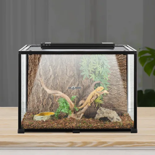 Vista 7 de Luz UVB conmutable para reptiles, 24W T5 UVB Kit combinado de luz para Tropical 5.0 y Desert 10.0, lámpara de campana de terrario de 22.6 pulgadas