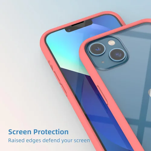 Vista 5 de Compatible con iPhone 13 Mini Bumper Case 5.4 pulgadas, [Protección de borde elevado] [Antihuellas] [Antihuellas] Funda protectora suave y delgada