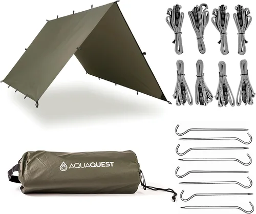 Vista 13 de AquaQuest Defender - Lona resistente impermeable (20,000 mm) con costuras selladas para camping, bushcraft y supervivencia