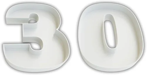 Vista 53 de Bandejas de servir de plástico duro reutilizables y rellenables con letras y números para decoración de fiesta (S, Negro)