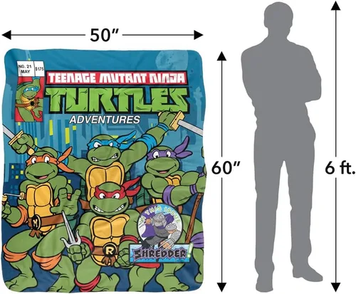 Vista 5 de Teenage Mutant Ninja Turtles TMNT Comic Cover No.21 - Manta de sherpa de tacto sedoso, súper suave, 50 x 60 pulgadas
