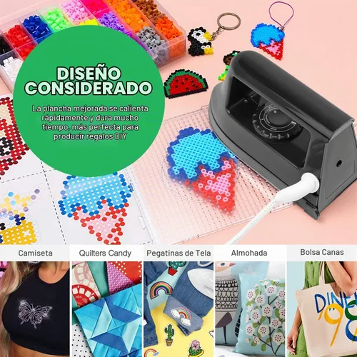 Vista 5 de Mini plancha para manualidades y acolchados, máquina eléctrica de prensa de calor para viajes y hogar para suministros de costura (negro)
