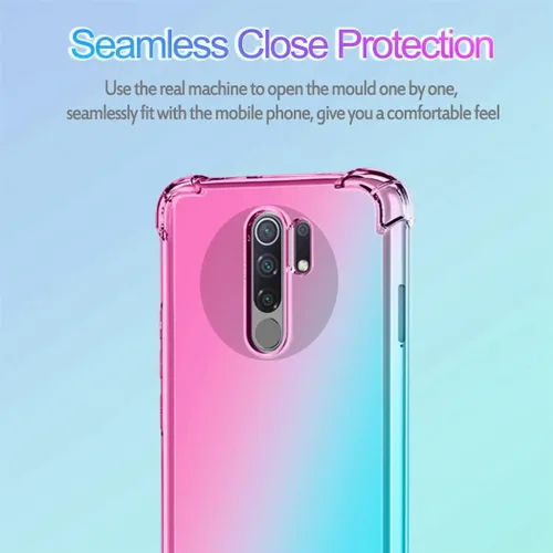 Vista 4 de Para Redmi 9 M2004J19C Caso, Claro Lindo Gradiente Teléfono Caso Delgado Anti Scratch Flexible TPU Cubierta Protectora a Prueba de Golpes