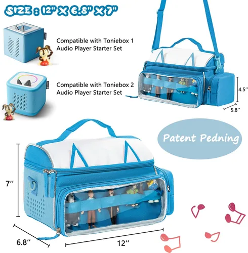 Vista 2 de Bolsa de transporte SFYBYHEART compatible con el juego de iniciación Toniebox, figuras Tonis, personajes Tonis, lindo estuche Tony, almacenamiento