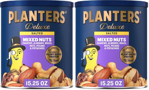 Vista 12 de PLANTERS - Nueces mixtas de lujo tostadas: anacardos, almendras, nueces de Brasil, pistachos y pecanas, proteína vegetal, bocadillo rápido
