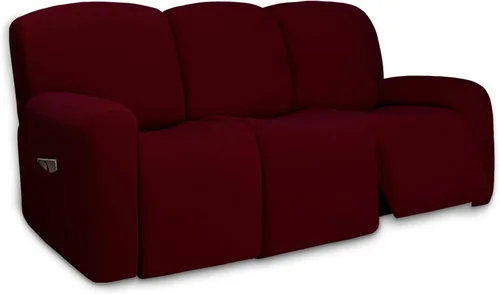 Vista 153 de PureFit Funda súper elástica para sofá reclinable con bolsillo, funda de sofá suave y antideslizante de elastano, lavable, protector de muebles