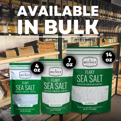 Vista 5 de Sea Salt Superstore Flaky Sea Salt Flakes, Baja Fleur de Sel, bolsa de 7 onzas Cosechados a mano, copos ligeros y aireados de aguas cristalinas