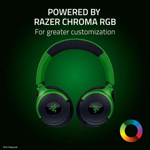 Vista 8 de Razer Kraken V4 X Minecraft Edition Auriculares USB con cable para juegos de PC