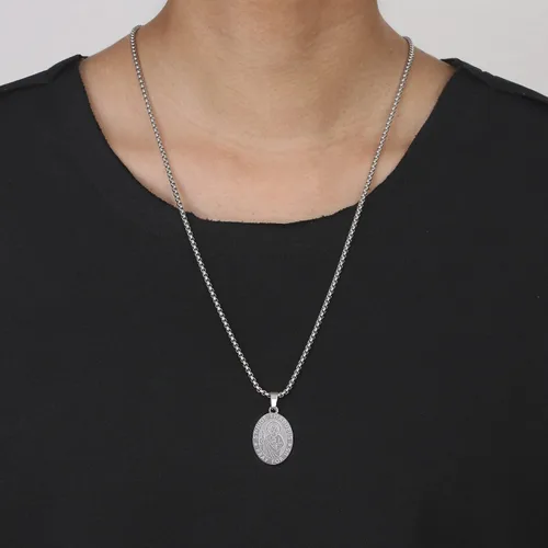 Vista 6 de Collar de San Miguel, San MiguelVirgen MaríaRafaelJudeCristóbalBenedictoJoséPatrickFranciscoFlorianThomasAnthony, acero inoxidable, 24