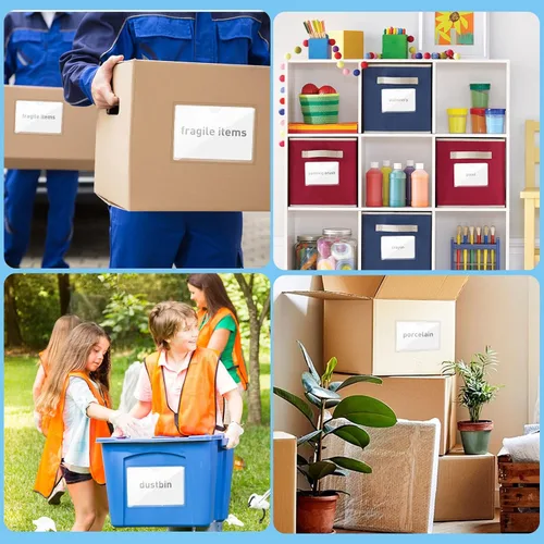 Vista 7 de 40 Pack Clear Self-Adhesive Pockets, 4" x 6" Index Card Pockets With Top Open Loading, PVC Label Holders for Organizing storage bins, Library Card