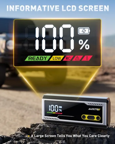 Vista 16 de AUXITO Arrancador de 6000A, arrancador de batería de coche de 12V, hasta todos los motores de gasolina y diésel de 12L con pantalla LED, caja