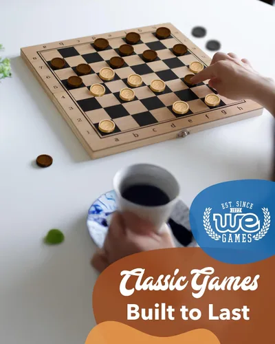 Vista 9 de Juegos de madera de damas con apilables, marrón oscuro/natural de We