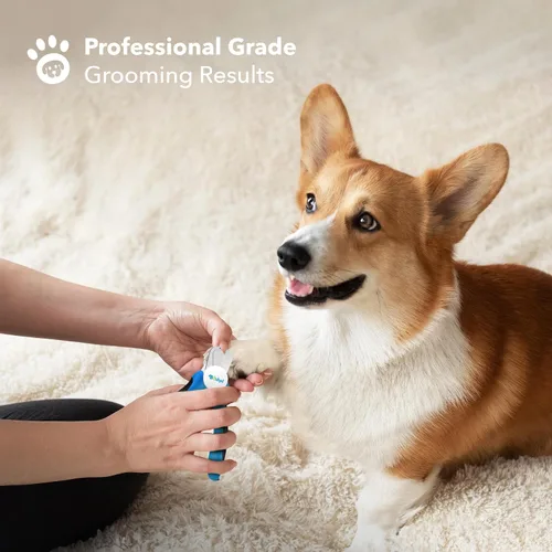 Vista 5 de Boshel Cortaúñas LED para perros grandes con sensor rápido, luz y protector de seguridad, cortador de uñas afilado y lima de mascotas