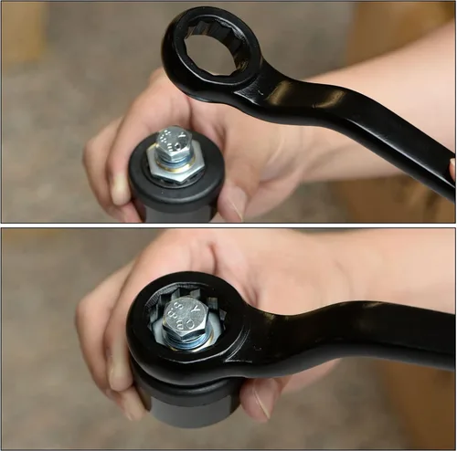 Vista 5 de UXCELL Llave de impacto de extremo de caja compensada de 27mm tipo anillo - Llave de cabeza única de acero de alta resistencia con mango extendido